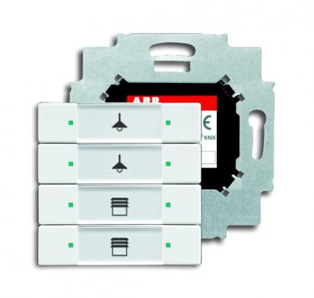 ABB 6127/01-84-500 Solo Bedienelement 4-fach mit BAU, weiß