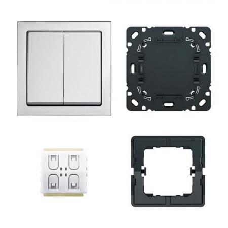 Busch-Jaeger 6716 UJ-83 Smart Switch Komplettset 4-fach Funk Zigbee Alusilber future® linear 2CKA006710A0017