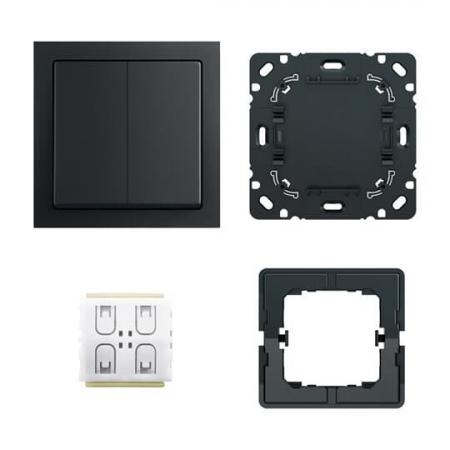 Busch-Jaeger 6716/03 UJ-885 Smart Switch 3-fach Komplettset 4-fach Funk Zigbee schwarz matt future® linear 2CKA006710A0021
