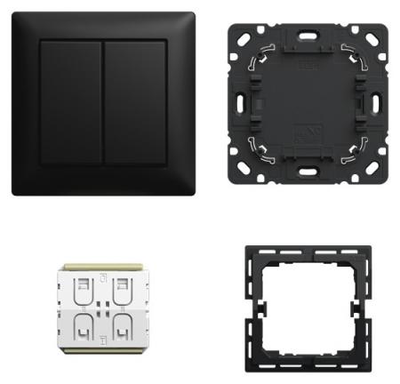 Busch-Jaeger 6716 UJ-915 Smart Switch Komplettset 4-fach Funk Zigbee schwarz matt Busch-balance® SI 2CKA006710A0054