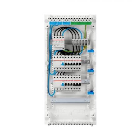 ABB STRIEBEL & JOHN AKB4DOK10D AP-Komplettverteiler mit SPD T2, HLAK, 2xFI 40/0,03A, 9xLS B16, 3p LS B20 4-reihig