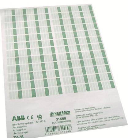 ABB STRIEBEL & JOHN ZA78 Beschriftungsblatt für 8x12 PLE, Zubehör