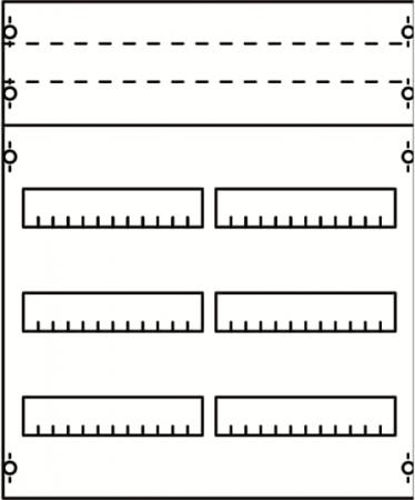 ABB STRIEBEL & JOHN 2V0KA Reiheneinbaugeräte-Modul, Reihenabstand 125mm, 4RE/BH0, 2FB Modul montiert auf EDF-Profil