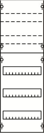 ABB STRIEBEL & JOHN 1V1KA Reiheneinbaugeräte-Modul, Reihenabstand 125mm, 5RE/BH1, 1FB Modul montiert auf EDF-Profil