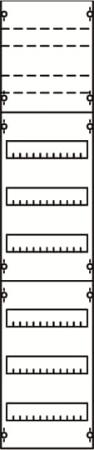 ABB STRIEBEL & JOHN 1V43KA Reiheneinbaugeräte-Modul, Reihenabstand 125mm, 8RE/BH4, 1FB Modul montiert auf EDF-Profil