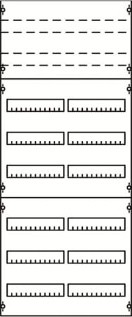 ABB STRIEBEL & JOHN 2V43KA Reiheneinbaugeräte-Modul, Reihenabstand 125mm, 8RE/BH4, 2FB Modul montiert auf EDF-Profil