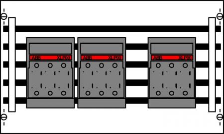 ABB STRIEBEL & JOHN ED21TA Kombi-Set SS-System 2RE / BH000, 2FB Kombi-Set, montiert auf EDF-Profil