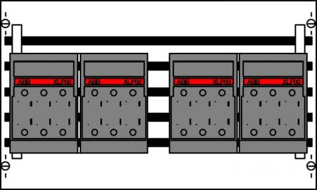 ABB STRIEBEL & JOHN ED22TA Kombi-Set SS-System 2RE / BH000, 2FB Kombi-Set, montiert auf EDF-Profil