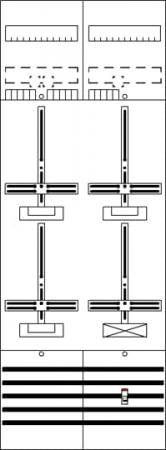 ABB STRIEBEL & JOHN DF29B3A Zählerfeld 9RE 3ZM1R, vorverdrahtet mit Zählerkreuz, Netzsystem TN-S 5-polig