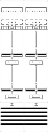 ABB STRIEBEL & JOHN DF29A4XS Zählerfeld 9RE 4Z 2Cu, vorverdrahtet mit Zählerkreuz, Netzsystem TN-S 5-polig