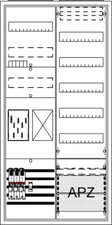 ABB STRIEBEL & JOHN BA27BB5 Komplettschrank, Aufputz, BKE-I, A27 1Z1R1V5A2, Schutzklasse II, Schutzart IP31