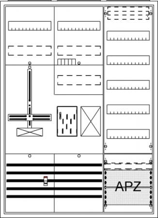 ABB STRIEBEL & JOHN BA37FC Komplettschrank, Aufputz, BKE-I, A37 1Z1R1S1V5A2 Schutzklasse II, Schutzart IP31