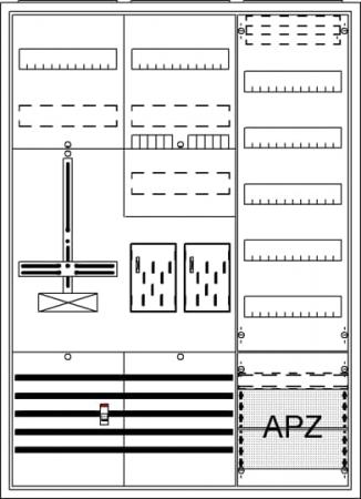 ABB STRIEBEL & JOHN BA37FN Komplettschrank, Aufputz, BKE-I, A37 2Z1S1V5A2, Schutzklasse II, Schutzart IP31