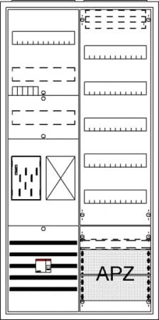 ABB STRIEBEL & JOHN BA27CBL Komplettschrank, Aufputz, BKE-I, A27 1Z1R1V5A2OVR Schutzklasse II, Schutzart IP31
