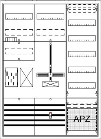 ABB STRIEBEL & JOHN BA37CC Komplettschrank, Aufputz, BKE-I, A37 1Z1R1S1V5A2 Schutzklasse II, Schutzart IP31