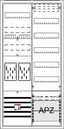 ABB STRIEBEL & JOHN BA27CML Komplettschrank, Aufputz, BKE-I, A27 2Z1V5A2OVR, Schutzklasse II, Schutzart IP31