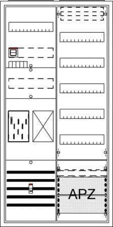 ABB STRIEBEL & JOHN BA27TB Komplettschrank, Aufputz, BKE-I, A27 1Z1R1V5A2, Schutzklasse II, Schutzart IP31