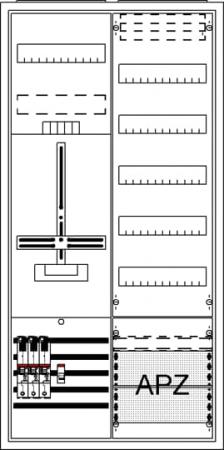 ABB STRIEBEL & JOHN DA27BB5 Komplettschrank, Aufputz, Dreipunkt, A27 1Z1V5A2 Schutzklasse II, Schutzart IP31