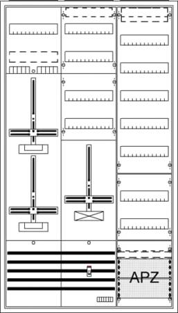 ABB STRIEBEL & JOHN DA39BY Komplettschrank, Aufputz, Dreipunkt, A39 2Z1S+2RE1V7A2 Schutzklasse II, Schutzart IP31