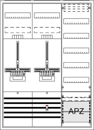 ABB STRIEBEL & JOHN DA37PG Komplettschrank, Aufputz, Dreipunkt, A37 2Z1V5A2 Schutzklasse II, Schutzart IP31