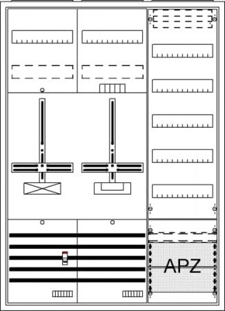 ABB STRIEBEL & JOHN DA37GC Komplettschrank, Aufputz, Dreipunkt, A37 1Z1S1V5A2 Schutzklasse II, Schutzart IP31