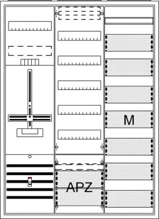 ABB STRIEBEL & JOHN DA37CD Komplettschrank, Aufputz, Dreipunkt, A37 1Z1V7M1A2 Schutzklasse II, Schutzart IP31