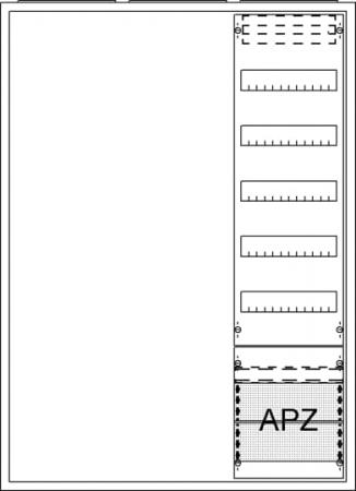 ABB STRIEBEL & JOHN AA37A2A Ausbauschrank, Aufputz, A37 2F1V5A2, Schutzklasse II, Schutzart IP31