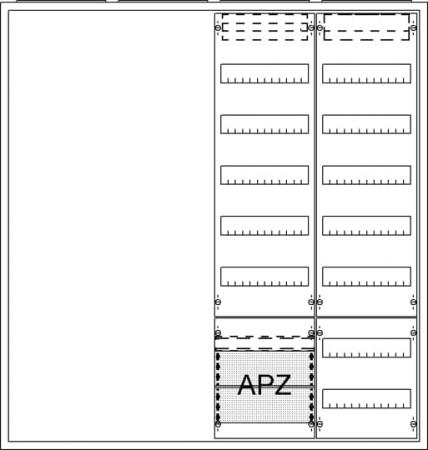 ABB STRIEBEL & JOHN AA47A2AV Ausbauschrank, Aufputz, A47 2F1V5A21V7, Schutzklasse II, Schutzart IP31