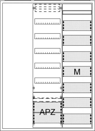 ABB STRIEBEL & JOHN AA37A1AM Ausbauschrank, Aufputz, A37 1F1V5A2M1, Schutzklasse II, Schutzart IP31
