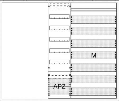 ABB STRIEBEL & JOHN AA57A2AMM Ausbauschrank, Aufputz, A57 2F1V5A2M2, Schutzklasse II, Schutzart IP31