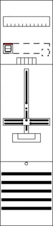 ABB STRIEBEL & JOHN DF17T1 Zählerfeld kpl. 7RE 1Z, vorverdrahtet mit Zählerkreuz, Netzsystem TN-S 5-polig