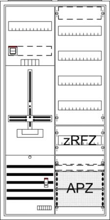 ABB STRIEBEL & JOHN DA27GBE Komplettschrank, Dreipunkt, A27 1Z1V4A2z Q16, Schutzklasse II, Schutzart IP31