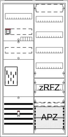ABB STRIEBEL & JOHN BA27TBE Komplettschrank, BKE-I, A27 1Z1V4A2z Q16, Schutzklasse II, Schutzart IP31