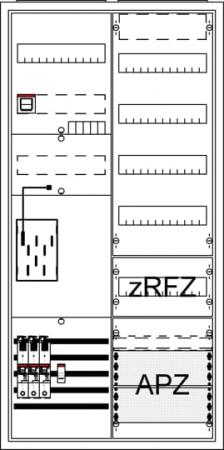 ABB STRIEBEL & JOHN BA27LBE4 Komplettschrank, BKE-I, A27 1Z1V4A2z Q16, Schutzklasse II, Schutzart IP31