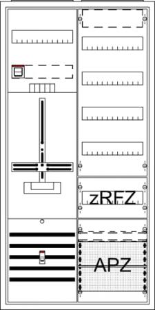 ABB STRIEBEL & JOHN DA27TBE Komplettschrank, Dreipunkt, A27 1Z1V4A2z Q16, Schutzklasse II, Schutzart IP31
