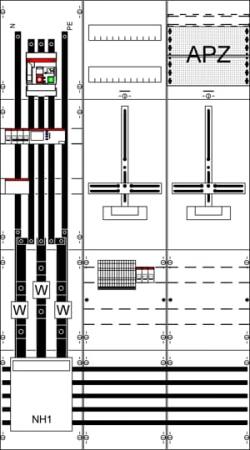 ABB STRIEBEL & JOHN WF39EW12 MuW Feld Komplettfeld, mit Zählerkreuz mit Netzschutz XT2