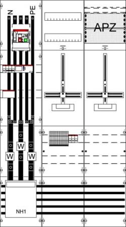 ABB STRIEBEL & JOHN WF39EW13 MuW Feld Komplettfeld, mit Zählerkreuz mit Netzschutz XT4