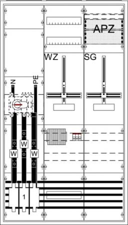 ABB STRIEBEL & JOHN WA39KK41 9RE 3FB, Komplettschrank nach VDE-AR-N 4100:2026-04, In 200 A, DPB