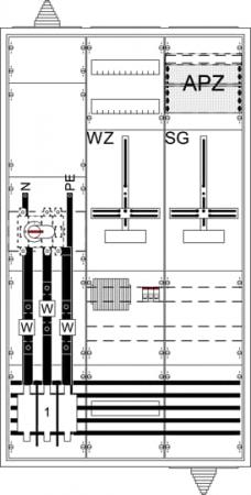 ABB STRIEBEL & JOHN WG39KK41 9RE 3FB, Komplettschrank nach VDE-AR-N 4100:2026-04, In 200 A, DPB