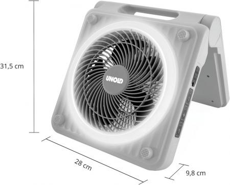 UNOLD 86517 Akku-Solar Standventilator Camping grau