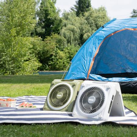 UNOLD 86517 Akku-Solar Standventilator Camping grau