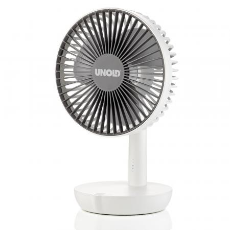 UNOLD 86710 Breezy 2-in-1 Akku-Tischventilator weiß/grau