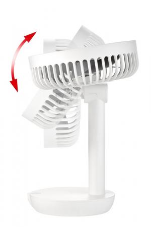 UNOLD 86710 Breezy 2-in-1 Akku-Tischventilator weiß/grau