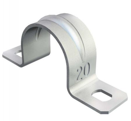 OBO Bettermann 1018167 Befestigungsschelle 605 16 G, zweilappig, für Kabel und Rohre Ø 16 mm, Stahl verzinkt