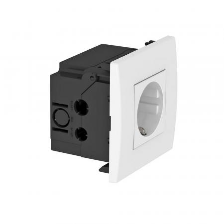 OBO Bettermann 6119401 SDE-RW D0RW1 Steckdoseneinheit AR45 1fach 0° reinweiß 16A 250V