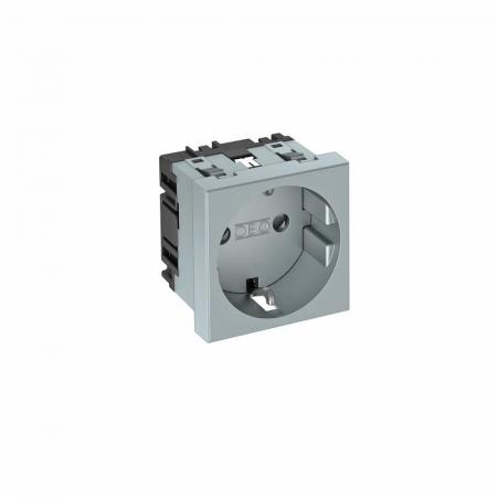OBO Bettermann 6120018 STD-D0 AL1 Steckdose 0° 1fach Schutzkontakt Aluminium lackiert 16A 250V