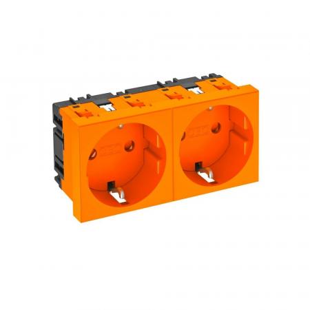 OBO Bettermann 6120024 STD-D0 ROR2 Steckdose 0° 2fach Schutzkontakt reinorange RAL 2004 16A 250V
