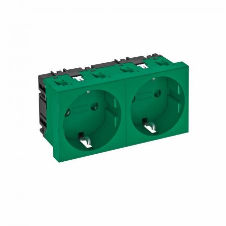 OBO Bettermann 6120026 STD-D0 MZGN2 Steckdose 0° 2fach Schutzkontakt minzgrün RAL 6029 16A 250V