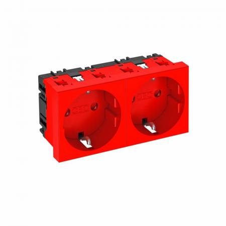 OBO Bettermann 6120028 STD-D0 SRO2 Steckdose 0° 2fach Schutzkontakt signalrot RAL 3001 16A 250V