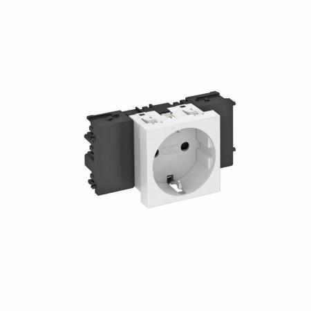 OBO Bettermann 6120340 STD-D0C RW1 Steckdose Connect 45 1fach Schutzkontakt reinweiß RAL 9010 16A 250V
